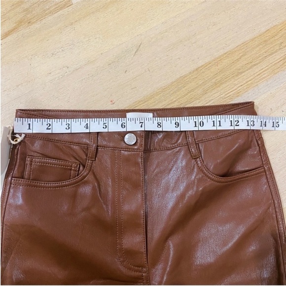 Aritzia vegan leather pants in Cognac NWT - Picture 8 of 8